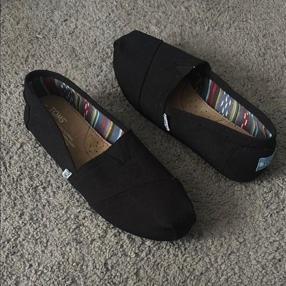 TOMS Black Slip-On Shoes